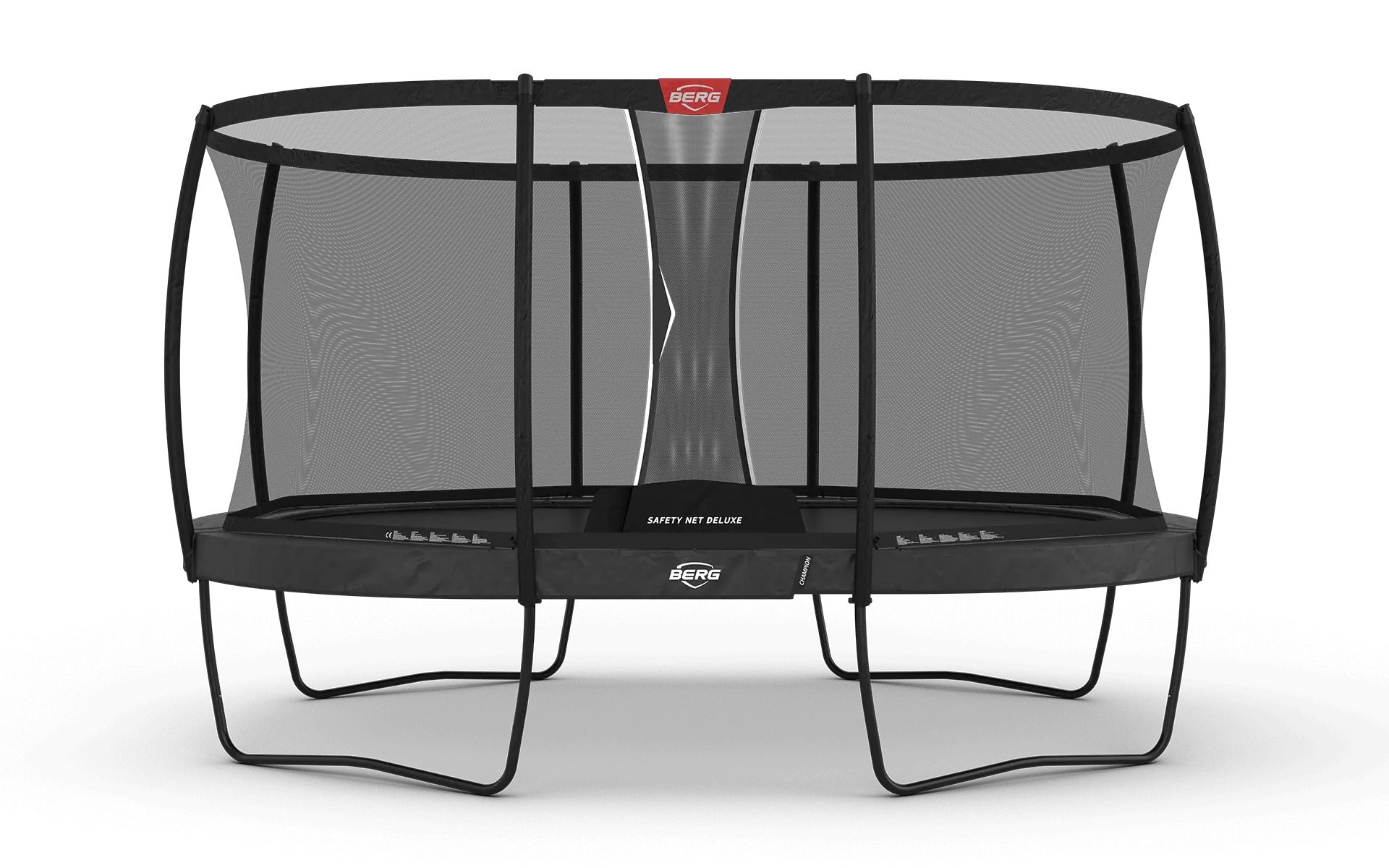 BERG Trampolin Grand Champion Regular 470 grau rund mit Sicherheitsnetz Deluxe